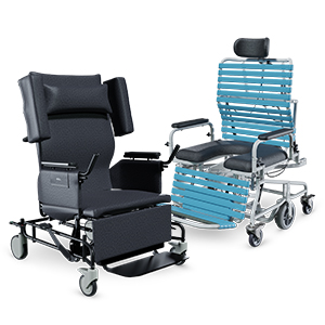 Two different models of bariatric wheelchairs