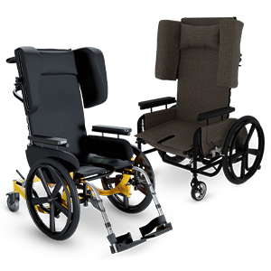 Two different models of pedal wheelchairs