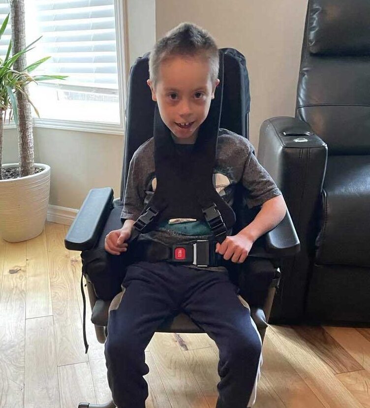 Liam, a real-life Broda user, enjoys his Aspire Pediatric Glider