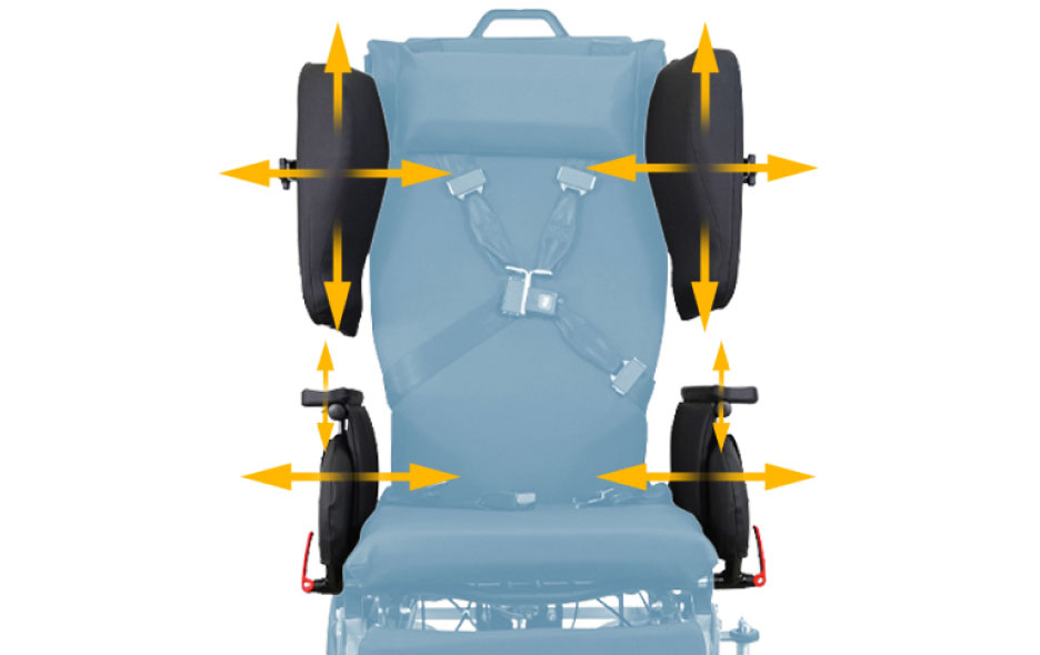 Diagram Showing How the Chair Fits Most Passengers