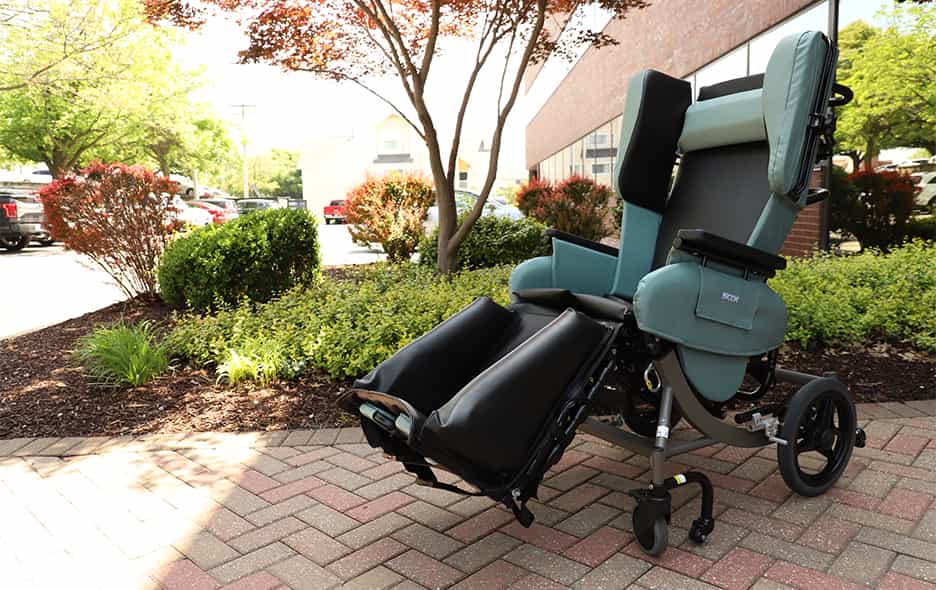 Broda chair outside a facility