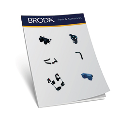 A physical copy of a catalog for Broda parts and accessories