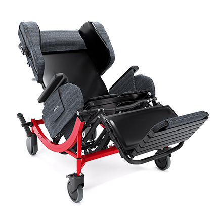Wheelchair photograph with a plain white studio background
