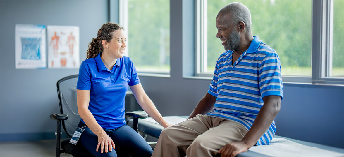 Medical practitioner meeting with a patient