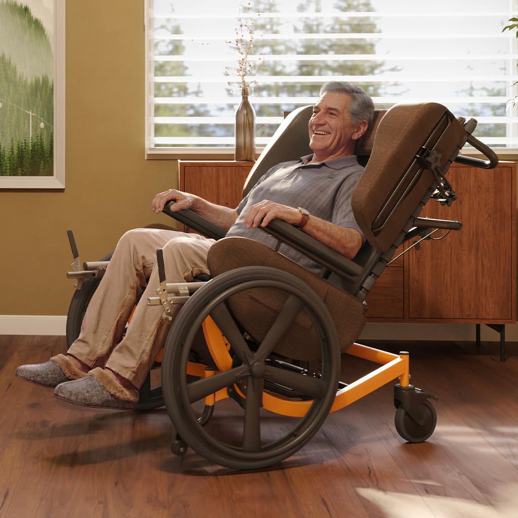 Senior man reclined in an Encore Pedal