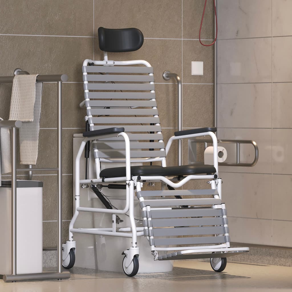 Revive shower chair in a restroom setting
